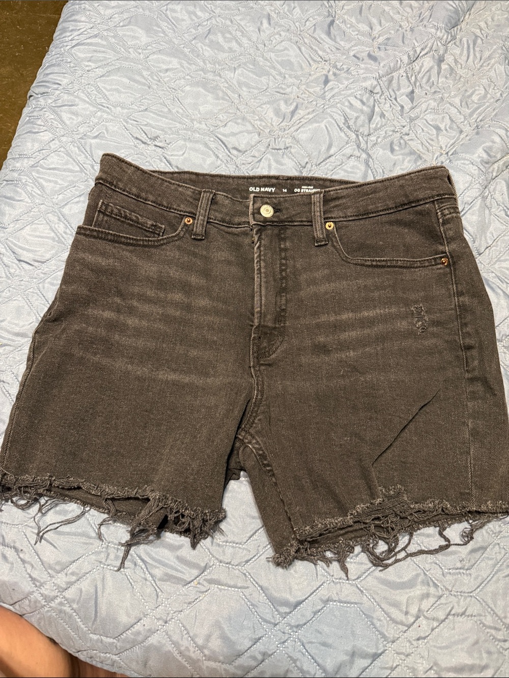 Old Navy Black Frayed Hem Denim Cutoff Shorts